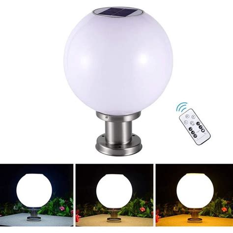 Led Lampe Pilier Portail Solaire Exterieur Lampadaire De J Boule Ronde