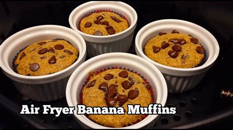 Air Fryer Banana Muffins Banana Oat Muffins With Chocolate Chips