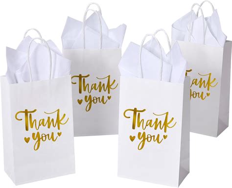 Amazon Djinnglory Pack Small White Gold Foil Thank You Paper