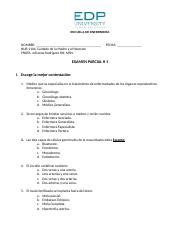 examen 1 docx ESCUELA DE ENFERMERÍA NOMBRE NUR 1104 Cuidado de la