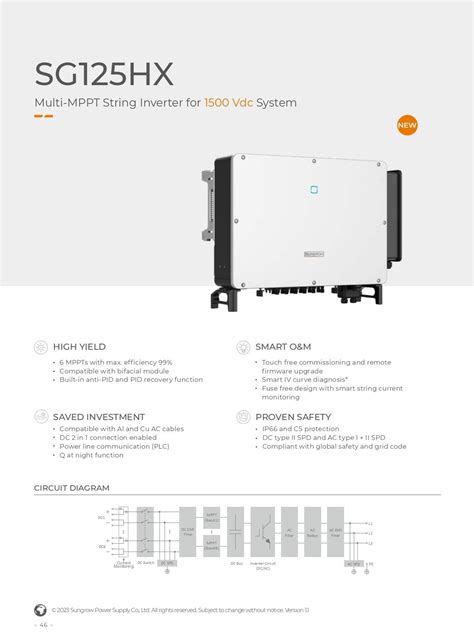 Sungrow PowerTitan 2 0 ST5015kWh 2500kW 2h ST5015kWh 1250kW 4h