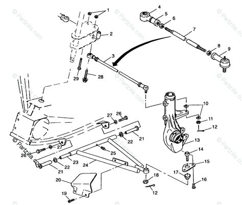 Polaris Atv 1999 Oem Parts Diagram For Aarm Strut Mounting