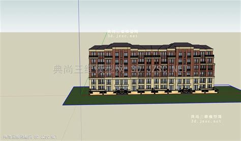 古典风格山东临沂项目洋房模型01 Sketchup模型 Skp模型 建筑su模型su模型 Su建筑三维模型su模型