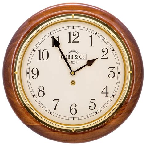 Cobb Co Railway Wall Clock Arabic Numerals Medium Gloss Oak