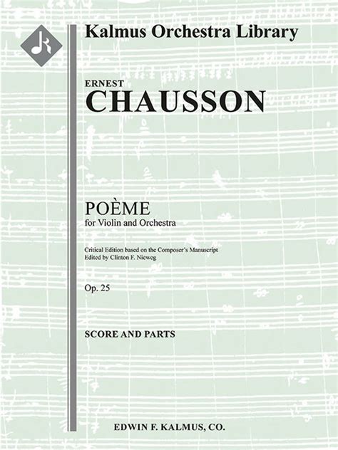 Poeme For Violin And Orchestra Op Full Orchestra Solo Strings