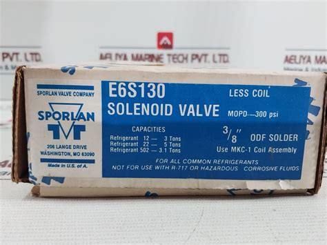 Sporlan E6s130 Solenoid Valve 38” Odf Solder Aeliya Marine