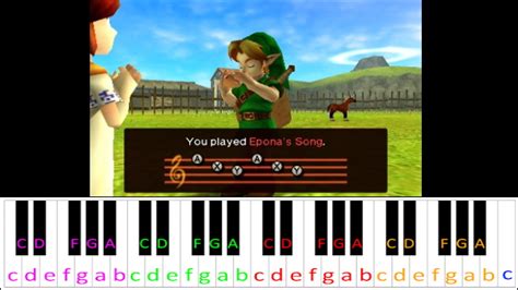 Epona S Song The Legend Of Zelda Ocarina Of Time Piano Letter Notes