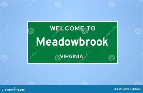 Meadowbrook Virginia City Limit Sign Town Sign From The Usa Stock