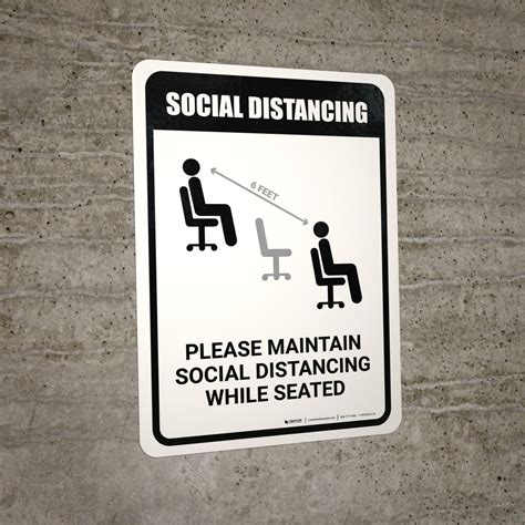 Please Maintain Social Distancing While Seated With Icon Portrait