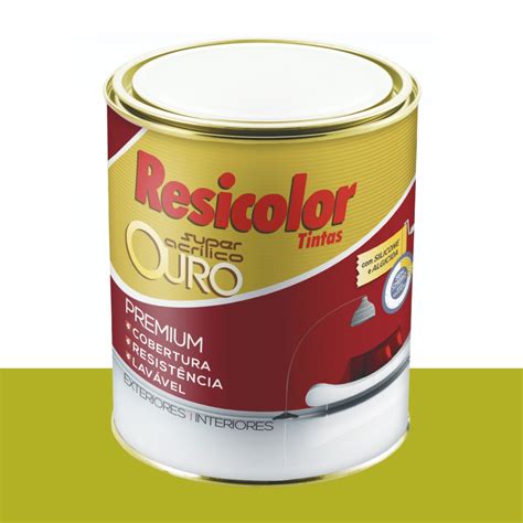 Tinta Acrílica Fosca Resicolor Verde kiwi 800 ml Loja Online SA Tintas