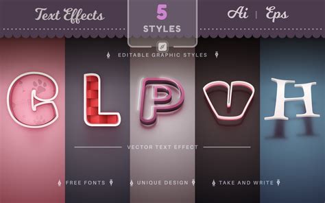 Set 5 Love Effets De Texte Modifiables Styles De Police 2