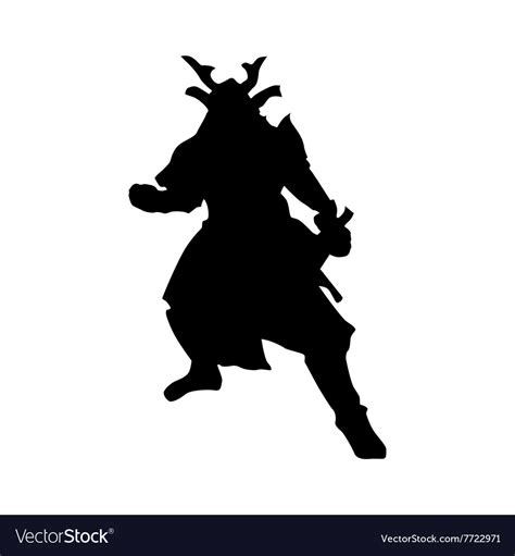 Samurai Silhouette Black Royalty Free Vector Image