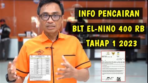 Info Pencairan Blt El Nino Hari Ini Desember Blt El Nino