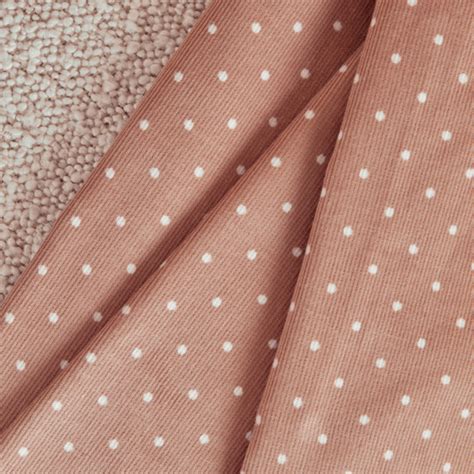 Atelier Brunette Polka Dot Fine Wale Corduroy Maple Fabric