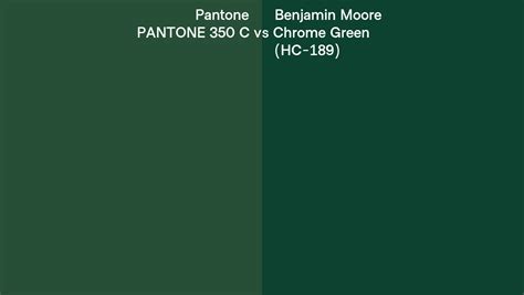 Pantone 350 C Vs Benjamin Moore Chrome Green Hc 189 Side By Side