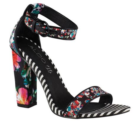 Lovely Aldo Floral Multi Print Cadaudda Chunky Heels Sandals Shoes