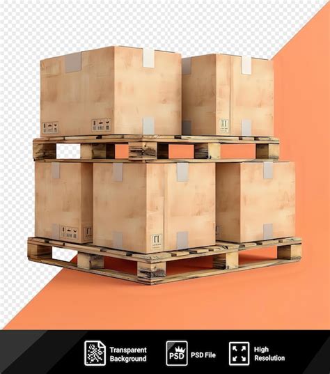 Premium PSD Psd Cardboard Boxes Mockup On Wooden Pallet Against An