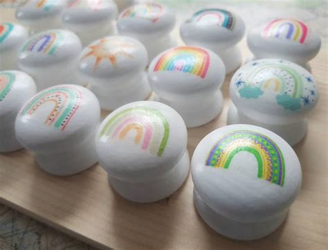 Boutons De Tiroir Arc En Ciel Lumineux Dia Mm Meubles Pour Etsy