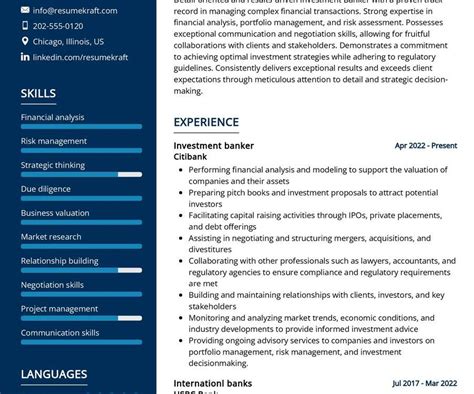 Investment Banker Resume Sample In 2024 ResumeKraft