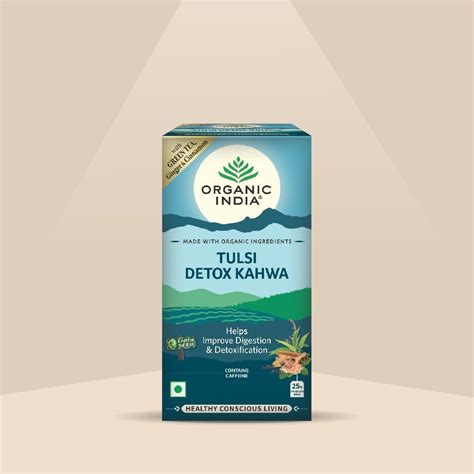 Green Tea Organic India Tulsi Detox Kahwa Packaging Type Packet Packaging Size 25 Tea Bag At