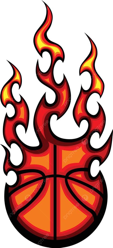 Basketball Flaming Ball Vector Illustration Basketball Illustration