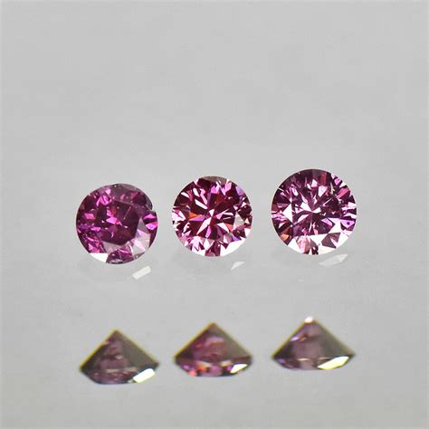 NR 0.06 Cts Natural Purple Pink Diamond Round Shape Diamond GR898