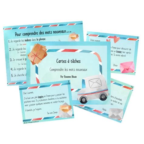 Cartes à tâches Comprendre les mots nouveaux Math Education Learning