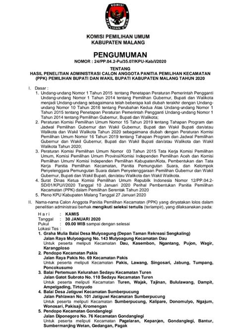 Kpu Kabupaten Malang