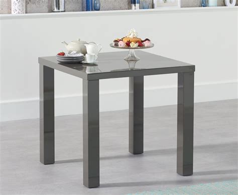 80cm Dark Grey High Gloss Dining Table 2 Chairs Homegenies