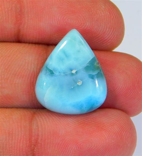 14 Karat 100 Natürlich Pektolith Larimar Birne Cabochon Chemiefrei