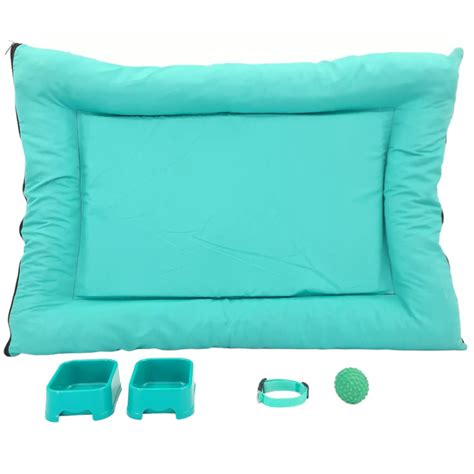 Kit Cachorro Gato Cama Caminha Futon Coleira Brinquedo Comedor Tam