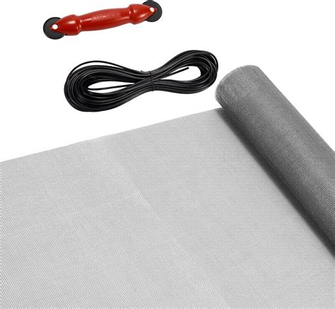 Flyzzz Screen Door Repair Kit Replaceable Window Screen Kit 39 X78 Grey Fiberglass Mesh