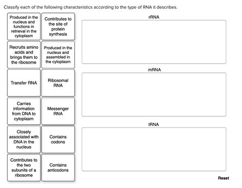 Solved Classify Each Of The Following Characteristics A