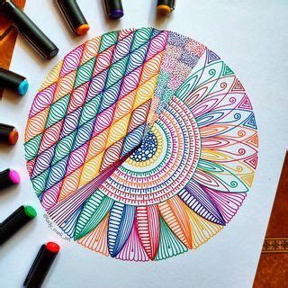 Mandalas Zentangles Doodles Sur Instagram Back To Rainbow Colors