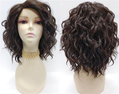 12 Inch Lace Front Dark Brown Short Wavy Lob Heat Resistant Wig With Side Part 43 231h Fiona 4