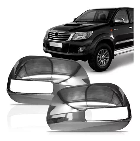 Par Capa Retrovisor Hilux 2013 2014 2015 2016 Cromado C Furo