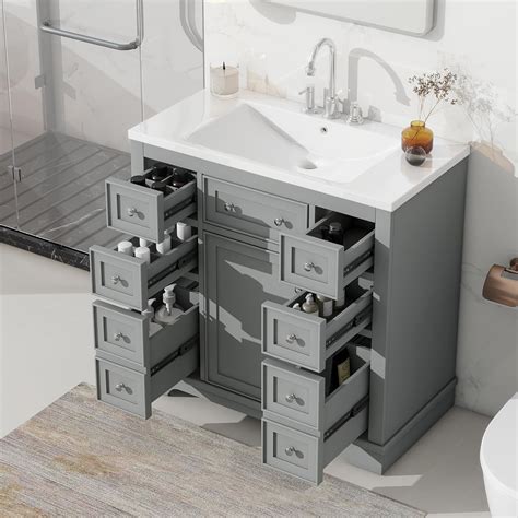 Amazon Merax Bathroom Vanity With Sink Drawers Door And