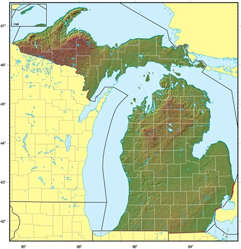 Topographic Map Of Lake Michigan Map