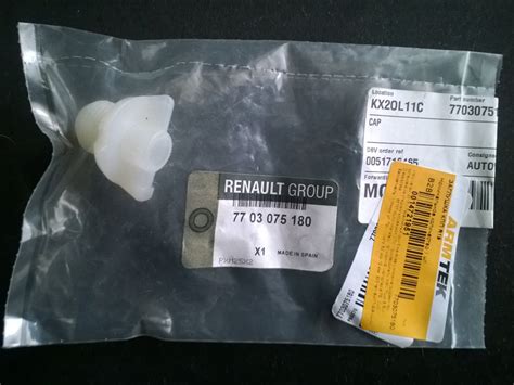 7703075180 Пробка м18х150 заливная кп RENAULT | Запчасти на DRIVE2