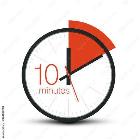 10 Minutes Clock Symbol Ten Minute Stopwatch Icon Vector Timer