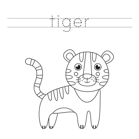 Tracing Letters With Cute Tiger Writing Practice For Kids 2303147