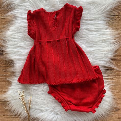 Vestido Bebe Tapa Fralda Pompom Vermelho Safine Baby Safine Baby