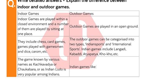 Explain The Difference Between Indoor And Outdoor Games Sports And