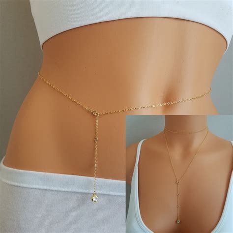 Cz Heart Belly Chain Belly Chain Gold Belly Chain Belly Etsy