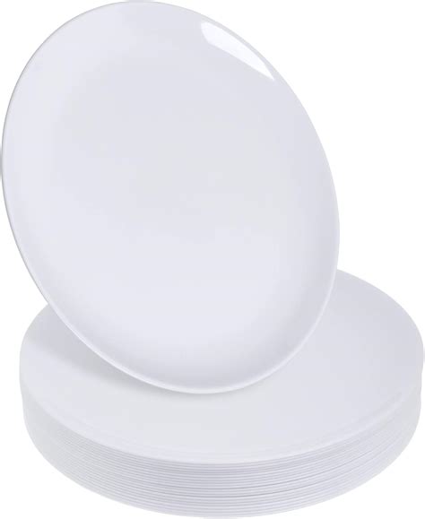 Stackables Pack Of White Plates Inch Round Hard Plastic