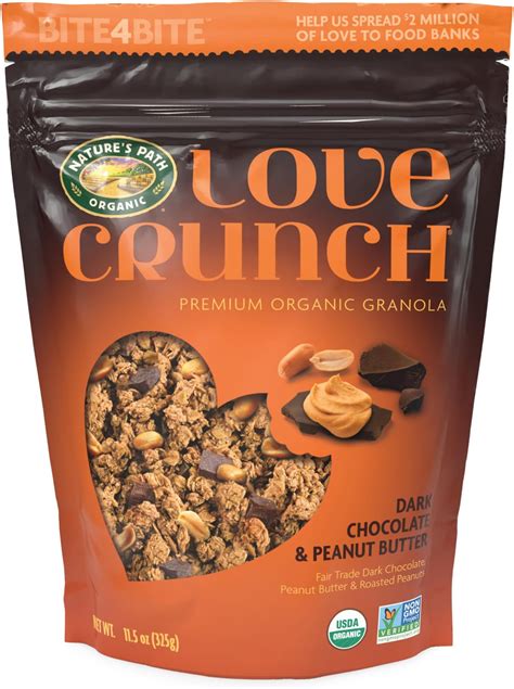 Love Crunch Organic Dark Chocolate And Peanut Butter Granola 115 Ounce Pack Of 6