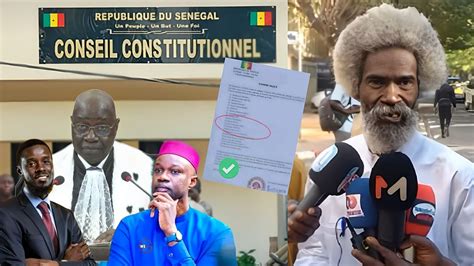 Dernière minute Conseil Constitutionnel Finalement Ousmane Sonko