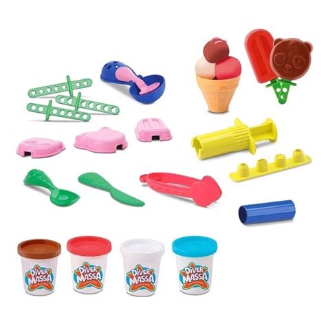 Kit Massinha Modelar Diver Massa Sorveteria Divertoysdivertoysmassinha