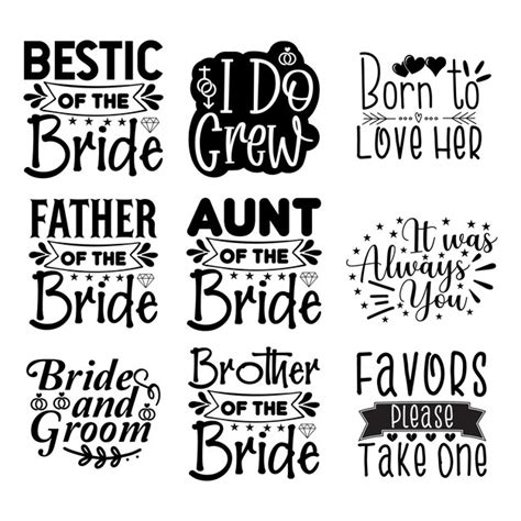 Premium Vector Typography Lettering Quotes Sayings About Wedding Svg