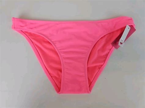Xhilaration Juniors Size XL Cheeky Hipster Bikini Bottoms Neon Pink